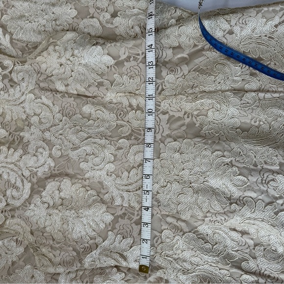 MARINA Lace Prom Dress in Cream - Picture 6 of 7